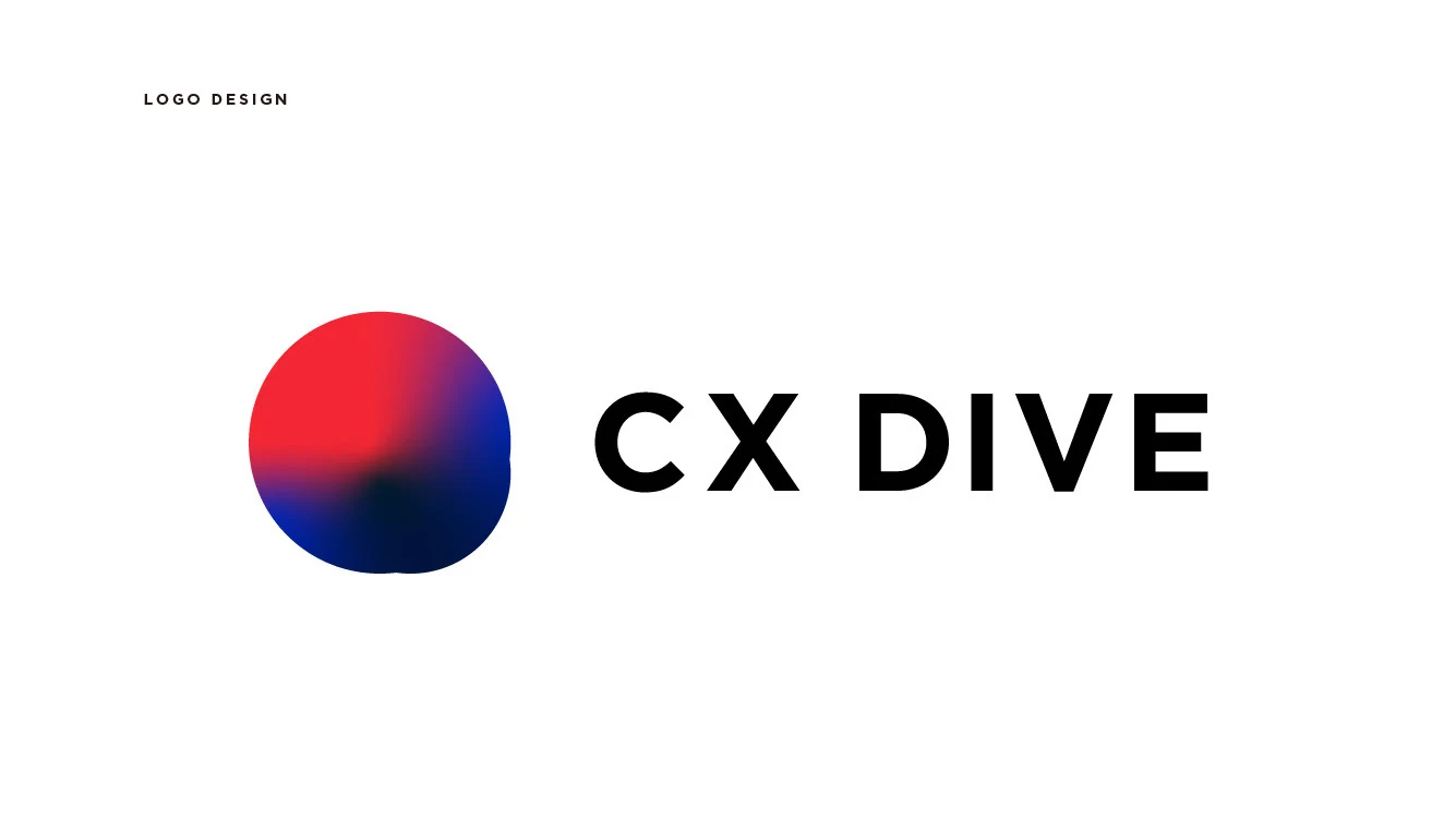 赤と青のグラデーションを持つシンボルと、CX DIVEの文字を組み合わせた最終ロゴ。